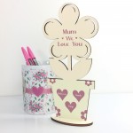 Personalised Birthday Mothers Day Gift For Mum Wood Flower Gift