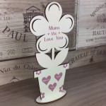 Personalised Birthday Mothers Day Gift For Mum Wood Flower Gift