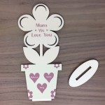 Personalised Birthday Mothers Day Gift For Mum Wood Flower Gift