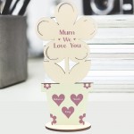 Personalised Birthday Mothers Day Gift For Mum Wood Flower Gift