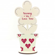 Personalised Birthday Mothers Day Gift For Nanny Wood Flower