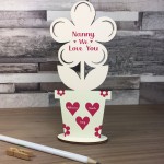 Personalised Birthday Mothers Day Gift For Nanny Wood Flower