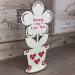 Personalised Birthday Mothers Day Gift For Nanny Wood Flower