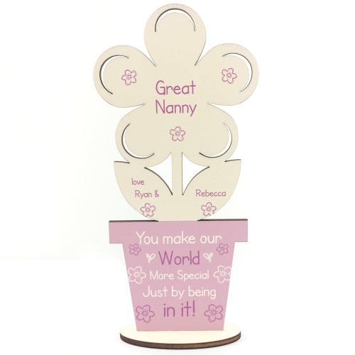 Personalised Gift For Great Nanny Birthday Mothers Day Flower