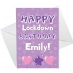 Personalised Happy Lockdown Birthday Card For Her Mum Auntie