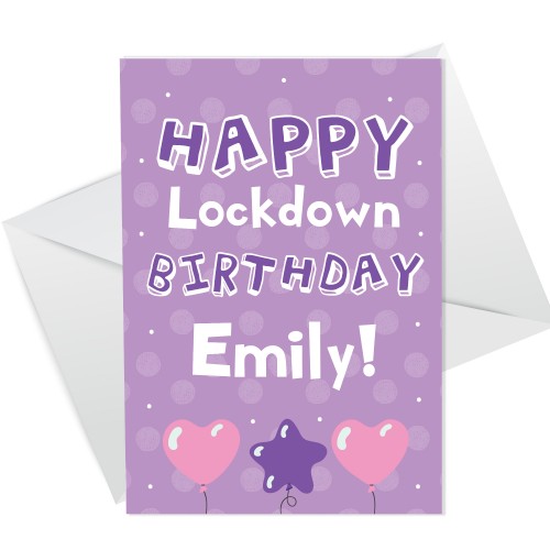 Personalised Happy Lockdown Birthday Card For Her Mum Auntie