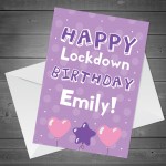 Personalised Happy Lockdown Birthday Card For Her Mum Auntie