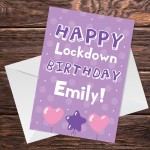 Personalised Happy Lockdown Birthday Card For Her Mum Auntie