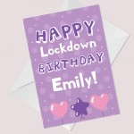 Personalised Happy Lockdown Birthday Card For Her Mum Auntie