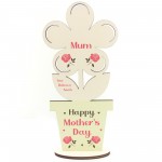 Personalised Gift For Mum On Mothers Day Wooden Flower