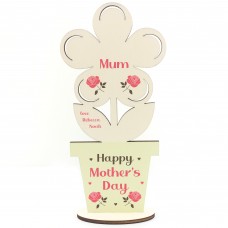 Personalised Gift For Mum On Mothers Day Wooden Flower