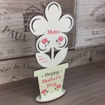 Personalised Gift For Mum On Mothers Day Wooden Flower