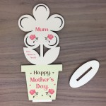 Personalised Gift For Mum On Mothers Day Wooden Flower