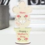 Personalised Gift For Mum On Mothers Day Wooden Flower