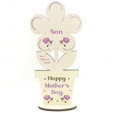 Happy Mothers Day Gift For Nan Wooden Flower Personalised