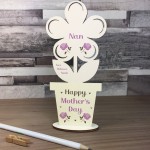 Happy Mothers Day Gift For Nan Wooden Flower Personalised