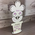 Happy Mothers Day Gift For Nan Wooden Flower Personalised