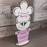 Novelty Gift For Nanny Birthday Mothers Day Wood Flower