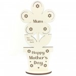 Happy Mothers Day Gift For Mum Wood Flower Personalised Novelty