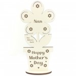 Personalised Gift For Nan On Mothers Day Wooden Flower