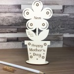 Personalised Gift For Nan On Mothers Day Wooden Flower