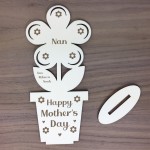 Personalised Gift For Nan On Mothers Day Wooden Flower