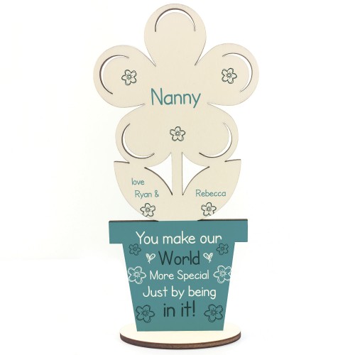 Personalised Nanny Gift For Birthday Mothers Day Flower Thankyou