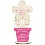 Personalised Auntie Poem Gift For Birthday Wood Flower Thankyou
