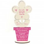 Personalised Auntie Poem Gift For Birthday Wood Flower Thankyou
