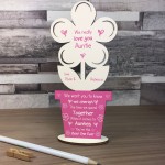 Personalised Auntie Poem Gift For Birthday Wood Flower Thankyou