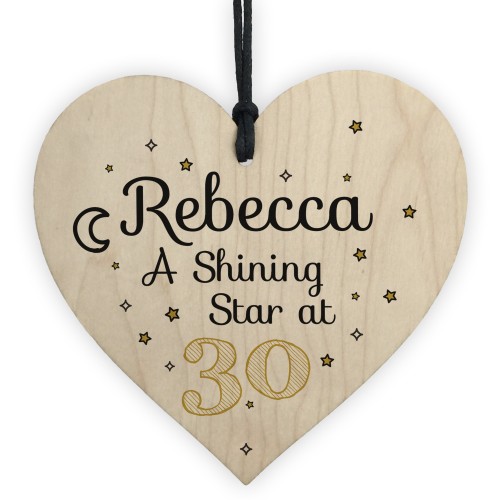 30th Birthday Gifts For Her Wooden Heart Sign Gift For Friend 