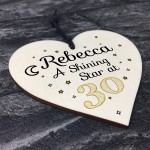 30th Birthday Gifts For Her Wooden Heart Sign Gift For Friend 