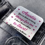 Auntie Gift For Birthday Metal Card Personalised Thank You Gift