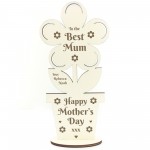 Mothers Day Gift For The Best Mum Wood Flower Personalied Gift