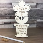 Mothers Day Gift For The Best Mum Wood Flower Personalied Gift