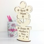 Mothers Day Gift For The Best Mum Wood Flower Personalied Gift