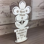 Mothers Day Gift For The Best Mum Wood Flower Personalied Gift