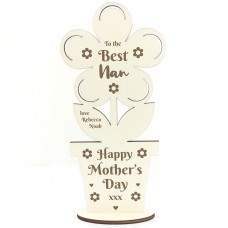 Mothers Day Gift For The Best Nan Wood Flower Personalied Gift