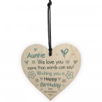 PERSONALISED Birthday Gifts For Auntie Wooden Heart Sign Aunt
