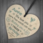 PERSONALISED Birthday Gifts For Auntie Wooden Heart Sign Aunt