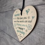 PERSONALISED Birthday Gifts For Auntie Wooden Heart Sign Aunt