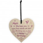 PERSONALISED Birthday Gifts For Mum Wooden Heart Sign Mum