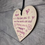 PERSONALISED Birthday Gifts For Mum Wooden Heart Sign Mum