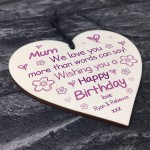 PERSONALISED Birthday Gifts For Mum Wooden Heart Sign Mum
