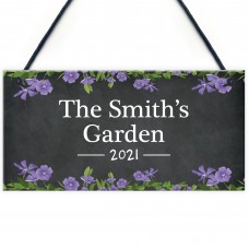 Personalised Floral Garden Summerhouse Shed Sign New Home Gift