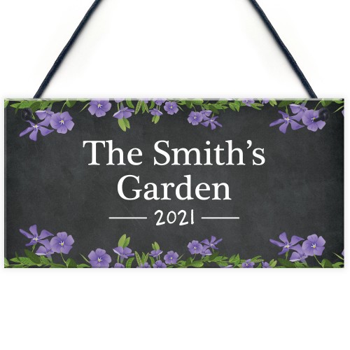 Personalised Floral Garden Summerhouse Shed Sign New Home Gift