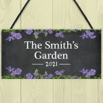 Personalised Floral Garden Summerhouse Shed Sign New Home Gift