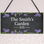 Personalised Floral Garden Summerhouse Shed Sign New Home Gift