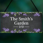 Personalised Floral Garden Summerhouse Shed Sign New Home Gift