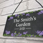 Personalised Floral Garden Summerhouse Shed Sign New Home Gift